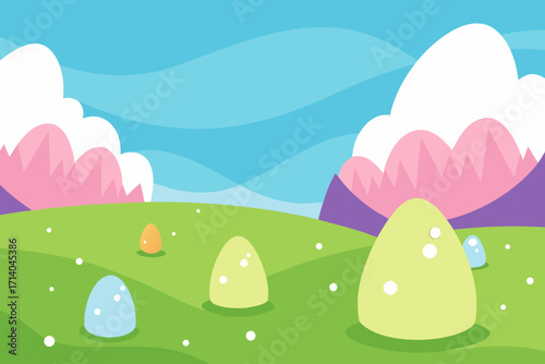 easter eggs in the grass