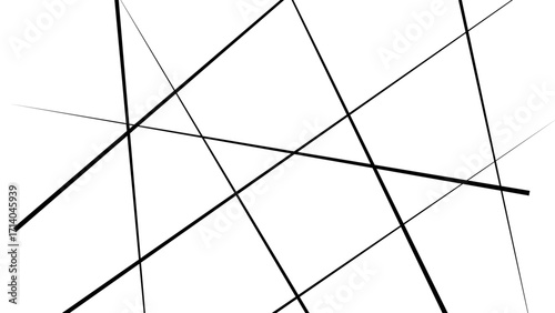 Random chaotic lines. Abstract geometric pattern. Outline monochrome texture. Trendy random diagonal lines image. Random chaotic lines. 
