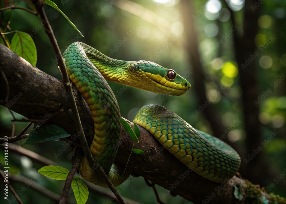 Fototapeta premium snake in a tree