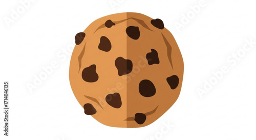 Delicious chocolate chip cookie illustration for baking recipes and dessert themed graphic design projects