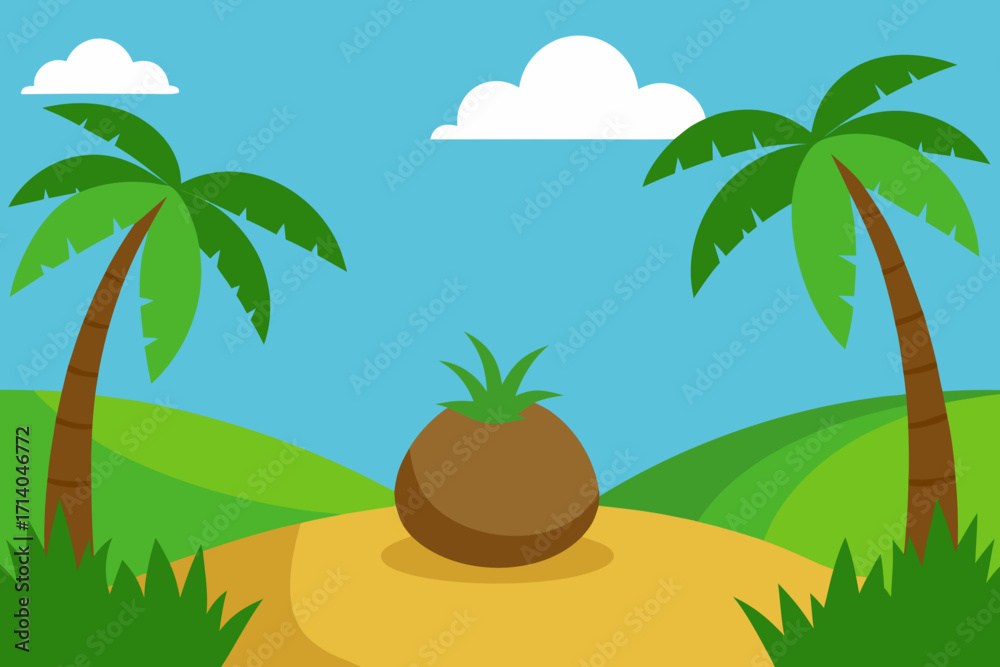 Obraz premium tropical island with palm trees