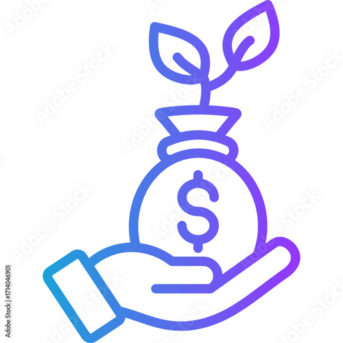 Investment line gradient icon