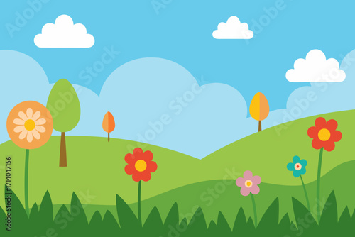 spring meadow with flowers