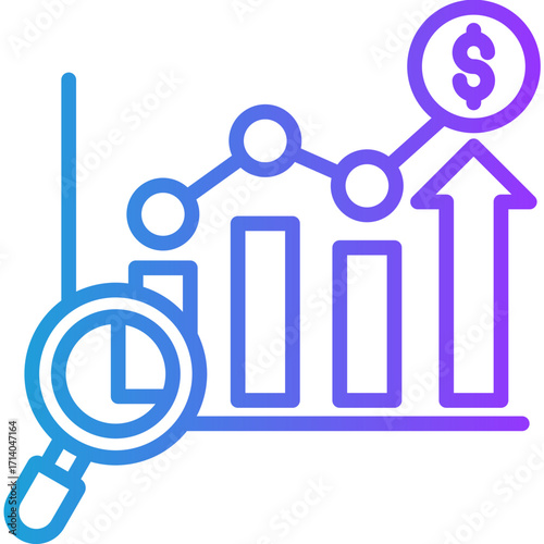 Forecast line gradient icon