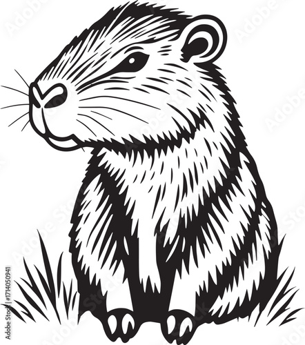 Capybara. Hand drawn vector illustration