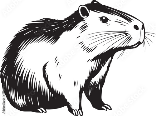 Capybara. Hand drawn vector illustration