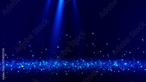 Blue Corporate Awards Background - Elegant Glitter Stage with Spotlights 4K