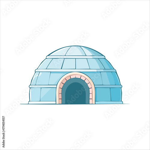 Dome shaped igloo dwelling symbol of polar culture