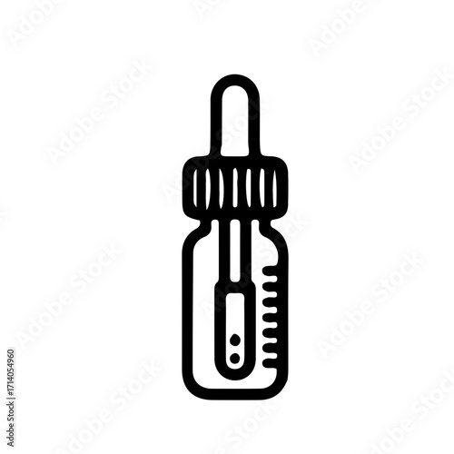 Medical Dropper Vector Icon in Black and White