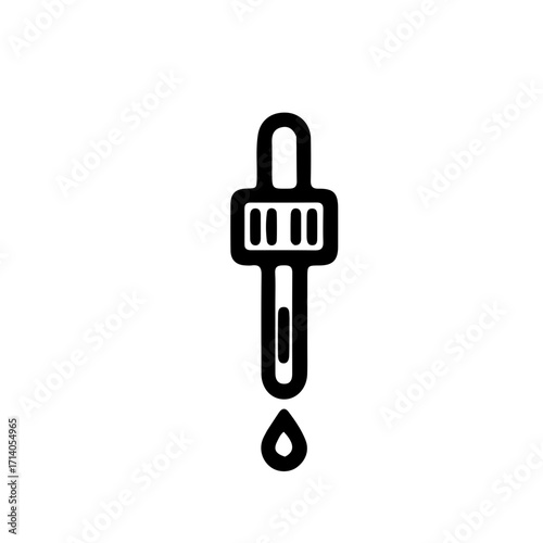 Medical Dropper Vector Icon in Black and White