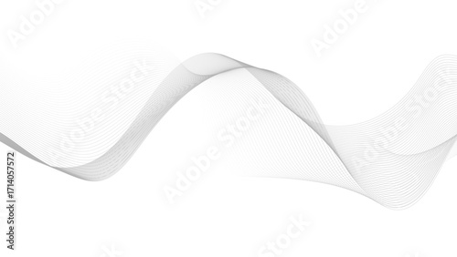 Digital frequency track equalizer. Stylized line art background. Vector illustration. Wave with lines created using blend tool. Curved wavy line, smooth stripe.
