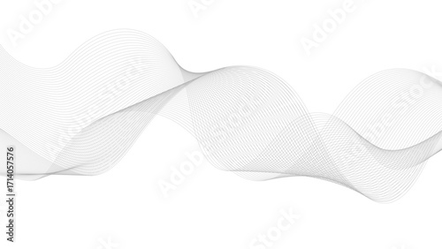 Digital frequency track equalizer. Stylized line art background. Vector illustration. Wave with lines created using blend tool. Curved wavy line, smooth stripe.
