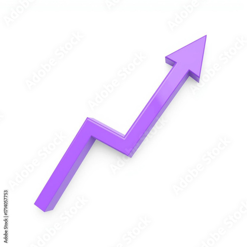 Purple 3 D Arrow Graph Upward Trend vector