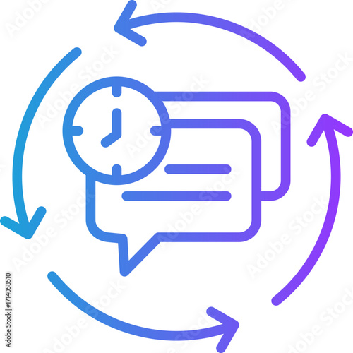 Auto Response line gradient icon