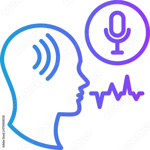 Voice Recognition line gradient icon