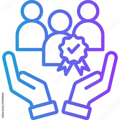 Digital Membership line gradient icon