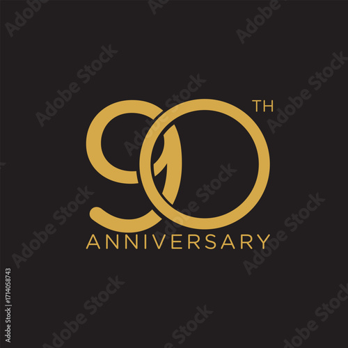Modern and elegant  90 anniversary logo design