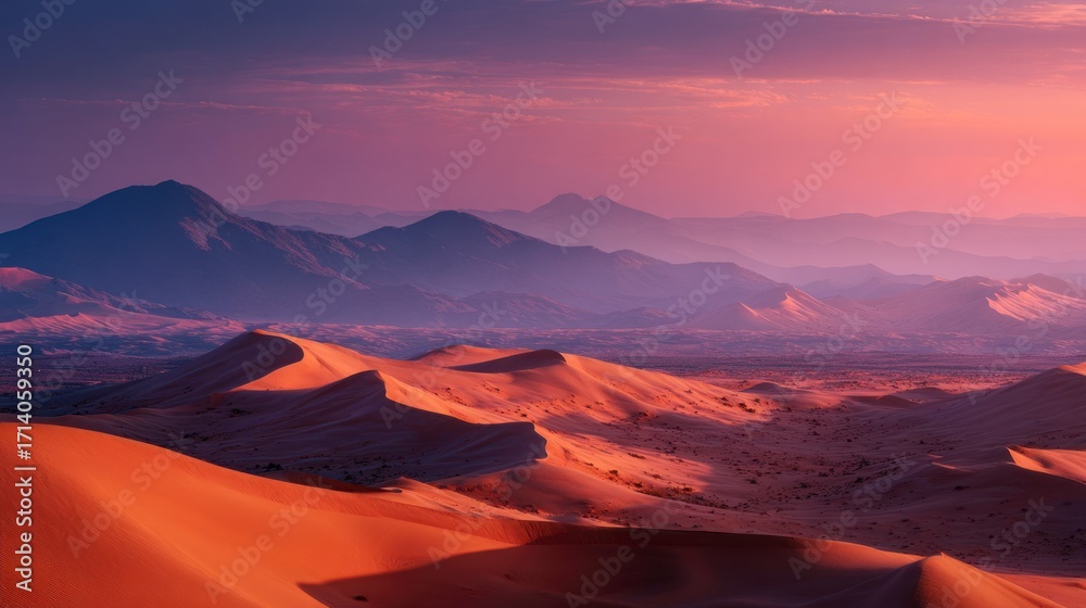 Naklejka premium Desert landscape sunset