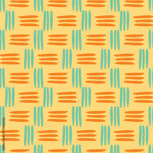 Colorful pattern with teal and orange strokes