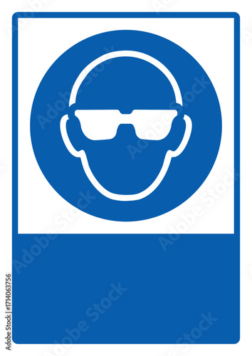 mandatory safety signs_eye protection required your custom message here portrait size a4/a3/a2/a1 v2	 
