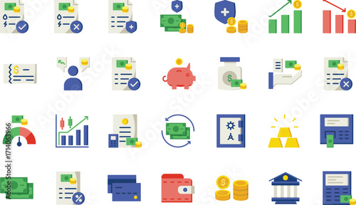 finance icons set