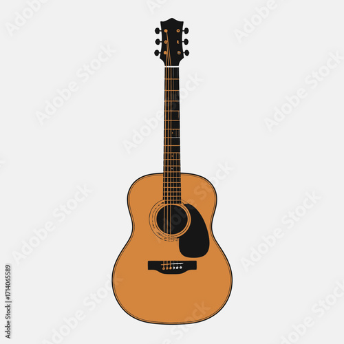 acoustic guitar isolated on white