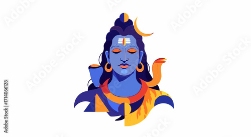 digital art ilustration of Lord shiva 