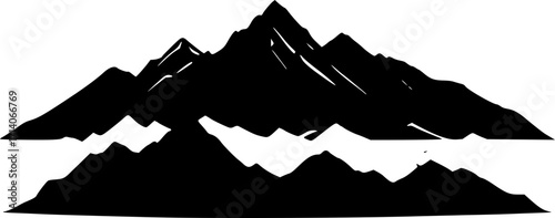 Black mountain range silhouette vector illustration landscape design