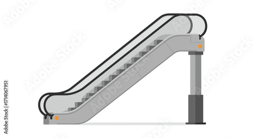 Modern flat design escalator isolated on white background