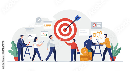 Teamwork and collaboration in achieving business goals through targeted strategies