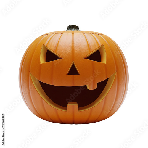 Obraz na płótnie Spooky jack-o'-lantern with a goofy evil grin