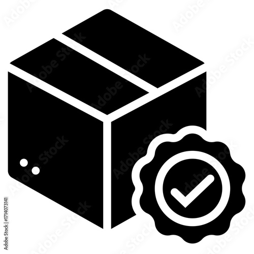 Product Guarantee Icon in Glyph Style Suitable for Web, Apps, Presentation, or Printable Meanings