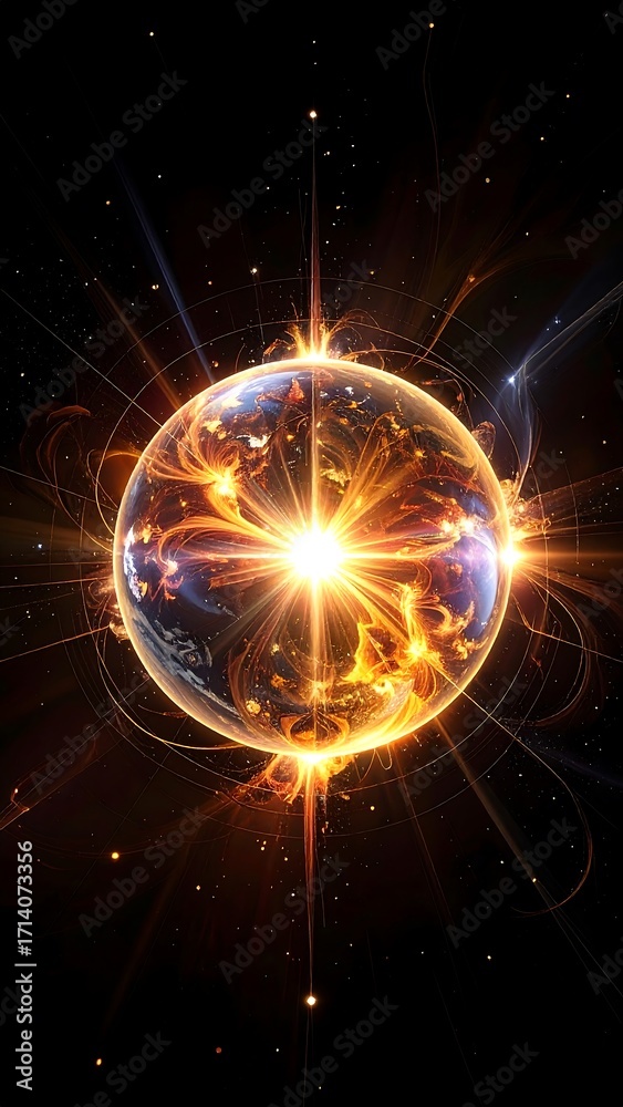 Obraz premium Fiery celestial sphere