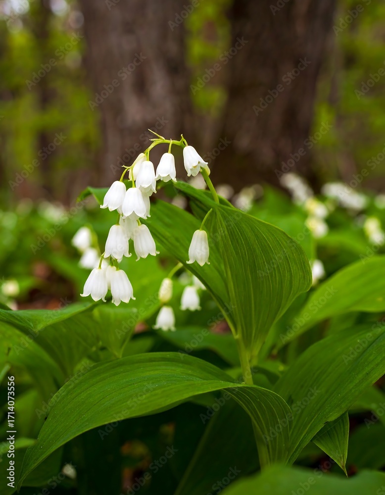 Obraz premium White flowers in a forest