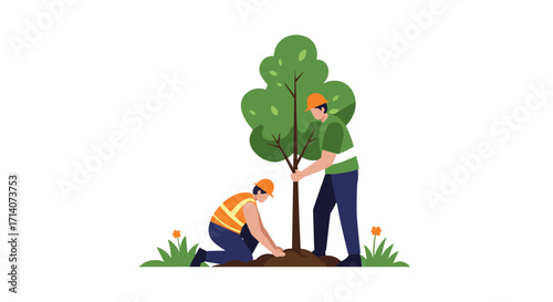 Community effort in tree planting: environmental conservation in action
