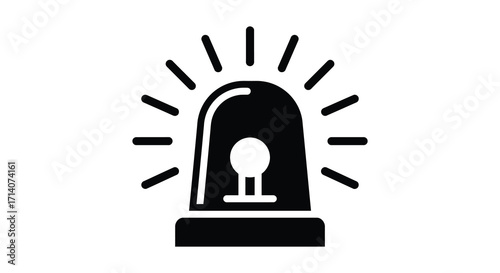 A simple black and white illustration of a police car emergency light