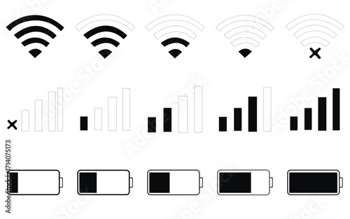 WiFi Icon Vector for Wireless Network, Connectivity, and Internet Signal 