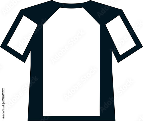 Black and white t shirt icon vector illustration, perfect for versatile fashion branding, clothing company logos, online apparel marketplaces, and ads.