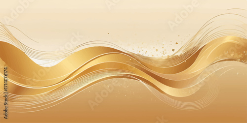 Abstract vector background with dynamic light blue and orange wave lines, creating a flowing and elegant liquid art design