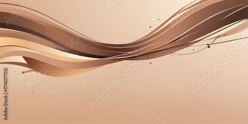 Abstract background with a chocolate swirl design, featuring flowing brown and orange waves