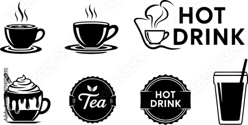 Coffee cup icon vector set. Tea cup illustration sign collection. Mocha symbol. Tea logo. Hot drink mark.