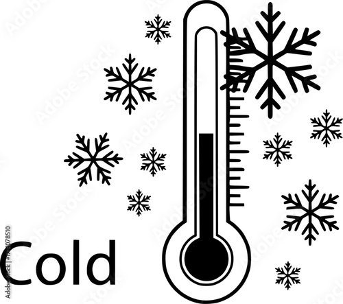 Cold icon vector. winter illustration sign. freezing symbol. Thermometer logo.