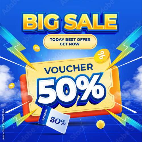 Big sale promotion store advertising background
