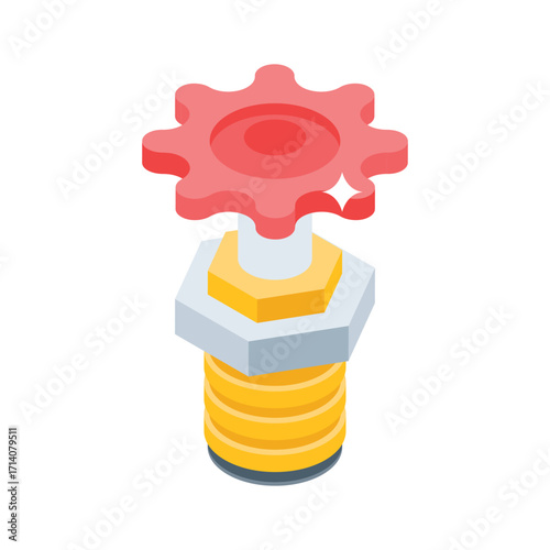 Handy 3d style icon of industrial pipeline valve