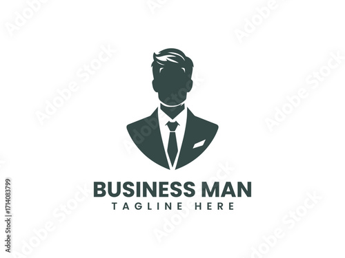 Silhouette of a Stylish Businessman with a Sharp Suit and Modern Hairstyle.