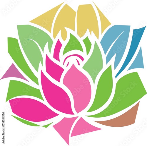 Geometric Lotus Flower Set – Minimalist Floral Vectors for Web & Print