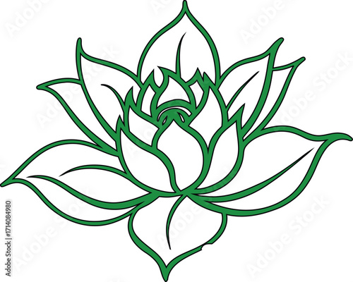 Geometric Lotus Flower Set – Minimalist Floral Vectors for Web & Print