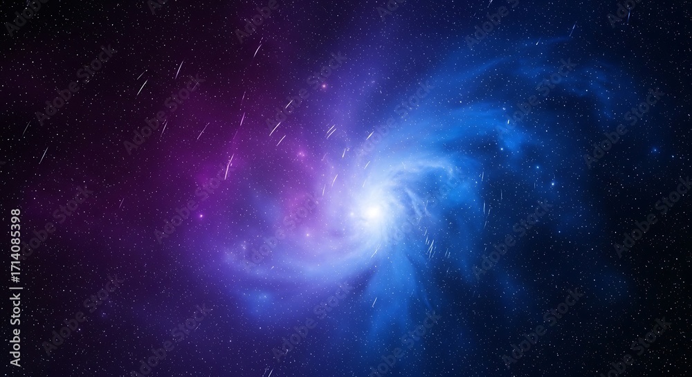 Fototapeta premium Abstract cosmic swirl of blue and magenta light energy