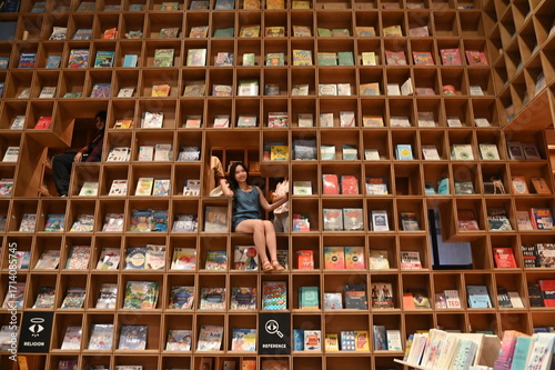 Kuala Lumpur, Malaysia - September 15, 2025: The BookXcess bookstore across multiple outlets in KL City, where books were arranged in a very modern and creative manner