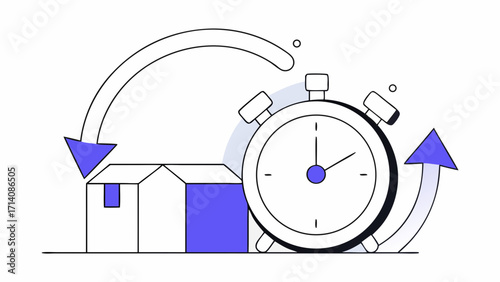 management speed isolated with circle minutes alarm vintage purple watch deadline countdown and arrow fast delivery icon concept or time 3d render clock cartoon hours service 51237177 1